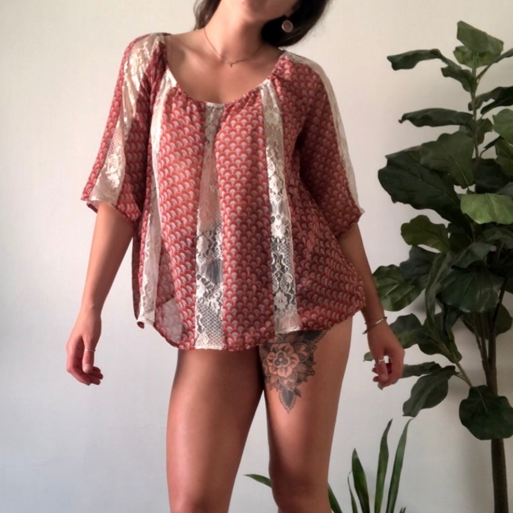 Blue Rain Patterned Blouse